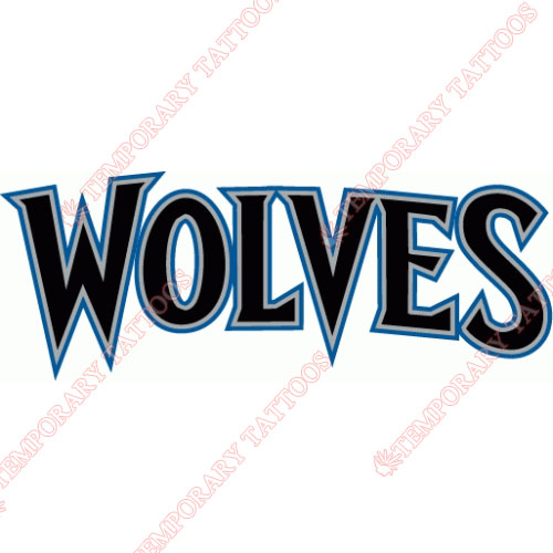 Minnesota Timberwolves Customize Temporary Tattoos Stickers NO.1088